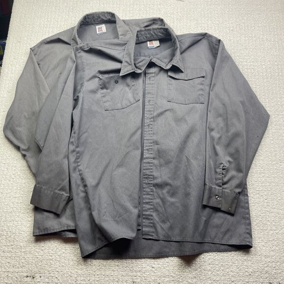 Lot x3 VTG Big Bill Canada Made Work Shirt Men 2XL Grey Long Sleeve Workwear ** - Picture 12 of 16